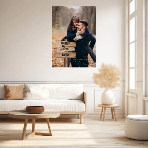 Tableau Prénom Personnalisé Couple Photo
