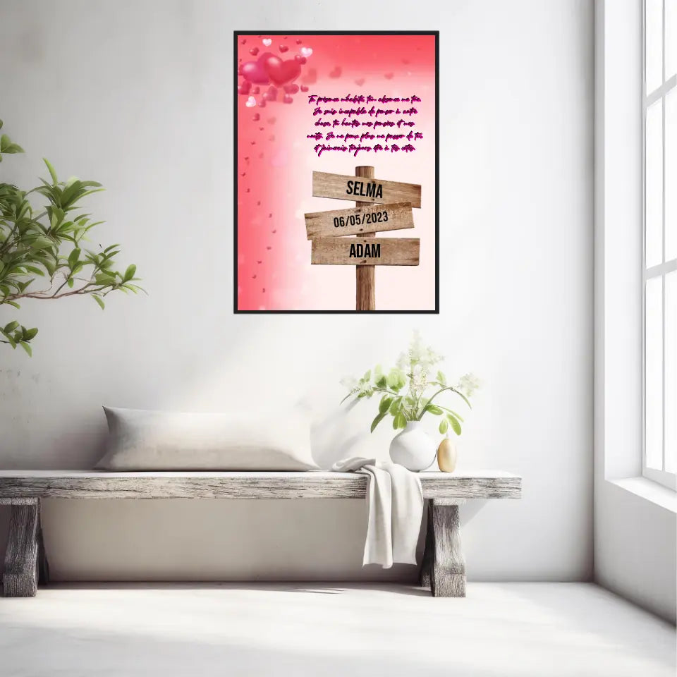 Tableau Prénom Personnalisé Couple Amour
