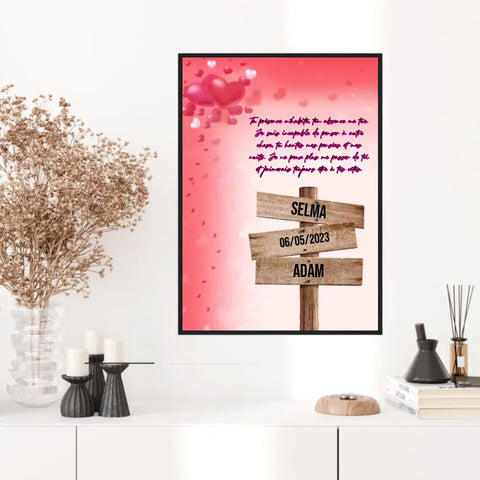 Tableau Prénom Personnalisé Couple Amour