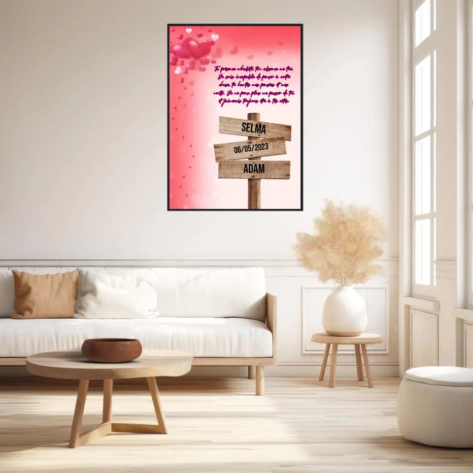 Tableau Prénom Personnalisé Couple Amour