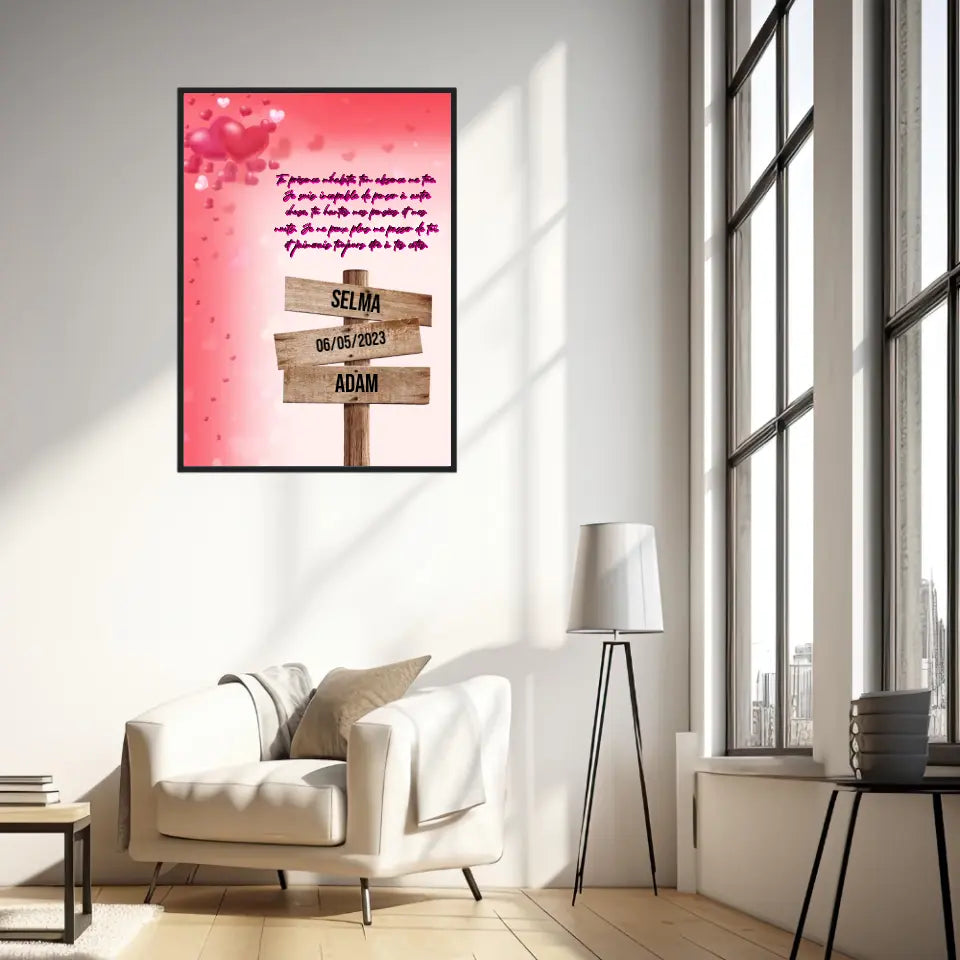 Tableau Prénom Personnalisé Couple Amour