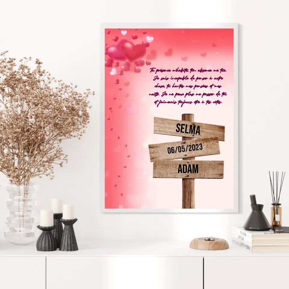 Tableau Prénom Personnalisé Couple Amour
