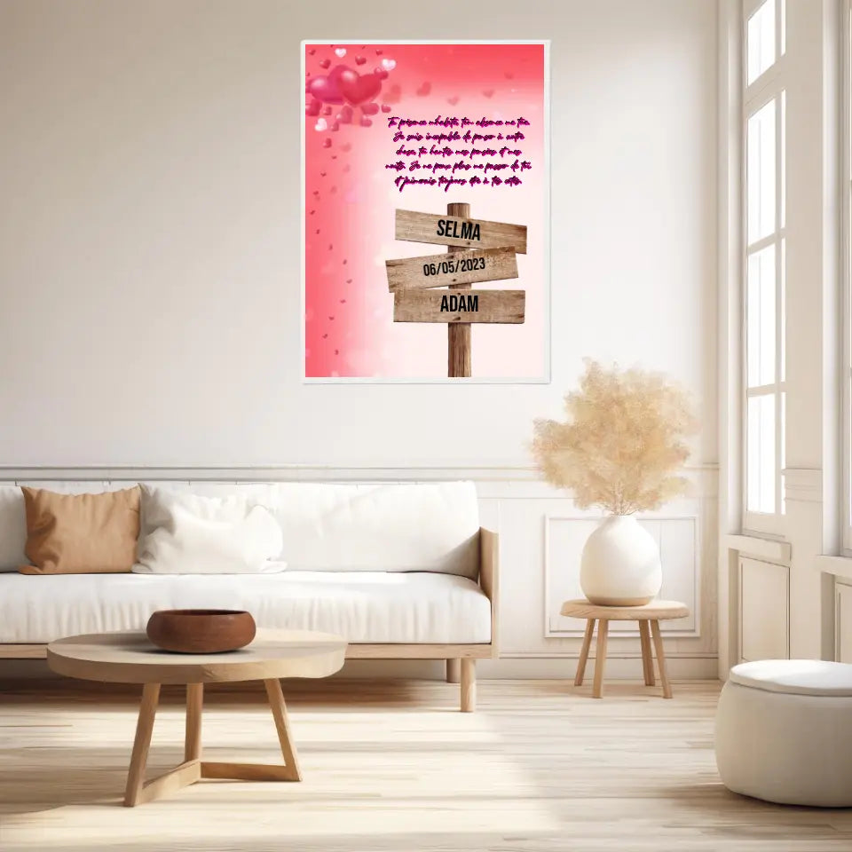 Tableau Prénom Personnalisé Couple Amour