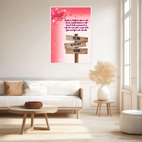 Tableau Prénom Personnalisé Couple Amour