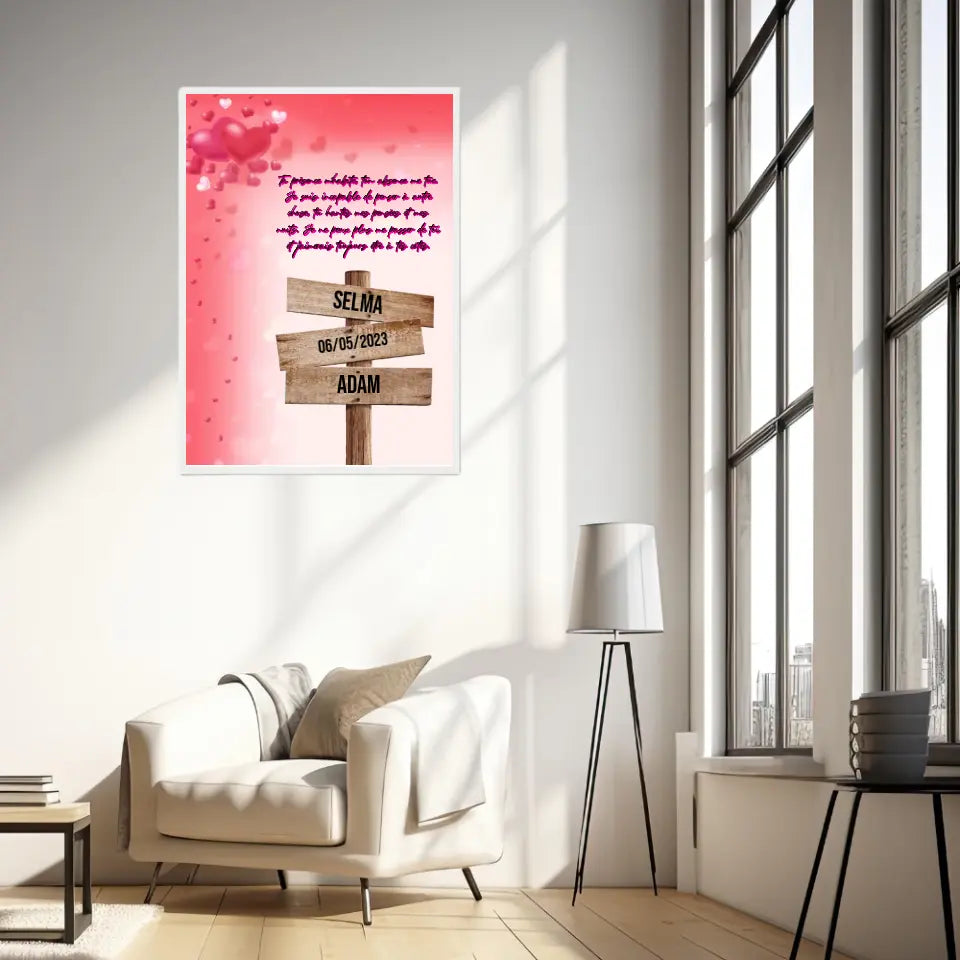 Tableau Prénom Personnalisé Couple Amour