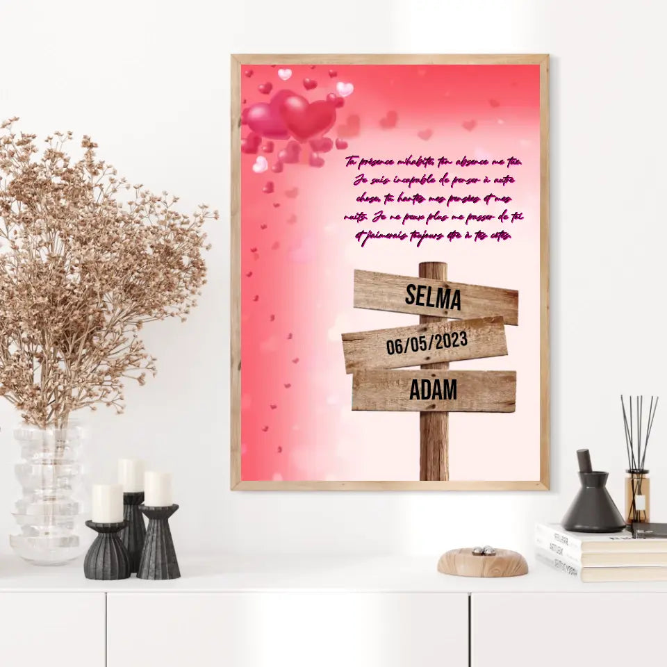 Tableau Prénom Personnalisé Couple Amour