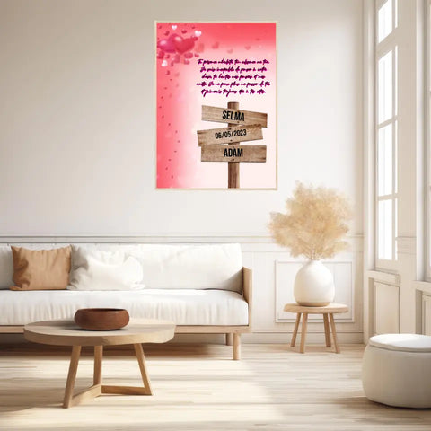 Tableau Prénom Personnalisé Couple Amour