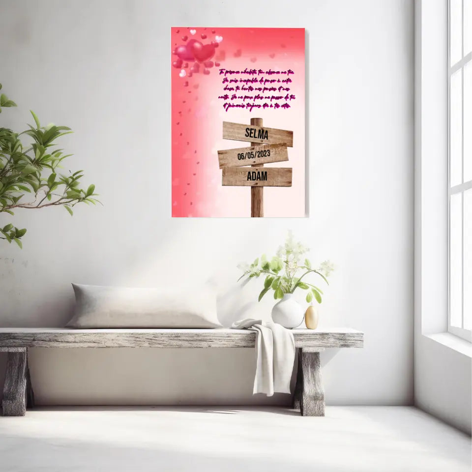 Tableau Prénom Personnalisé Couple Amour