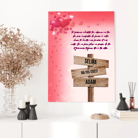 Tableau Prénom Personnalisé Couple Amour