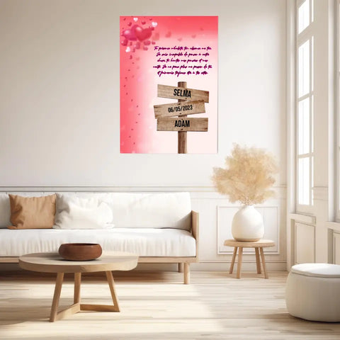 Tableau Prénom Personnalisé Couple Amour