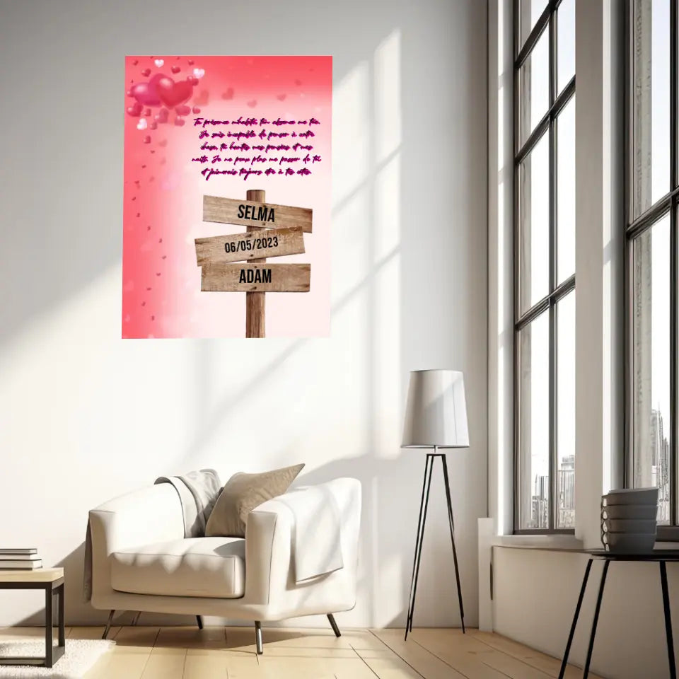 Tableau Prénom Personnalisé Couple Amour