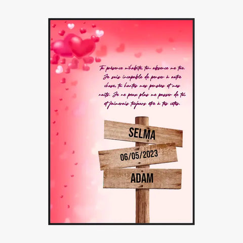 Tableau Prénom Personnalisé Couple Amour