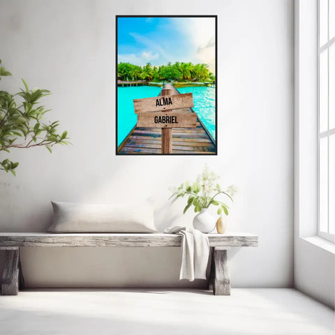 Tableau Personnalisé Prénoms Famille Maldives