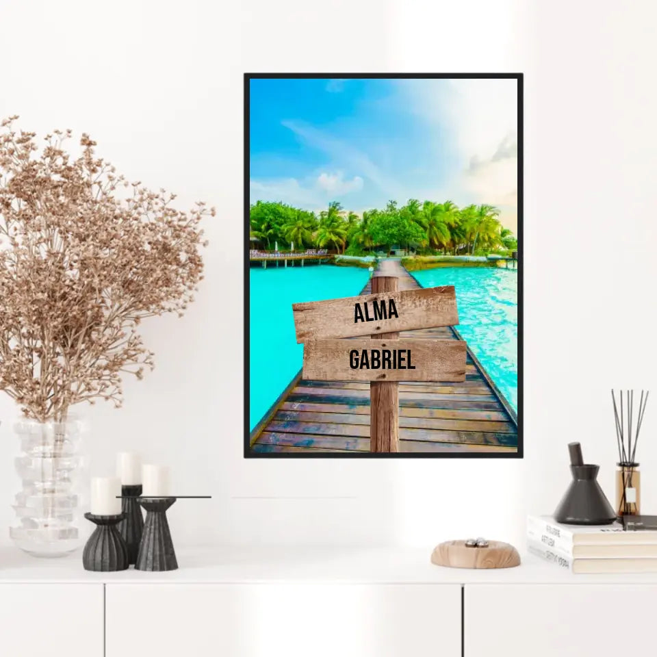 Tableau Personnalisé Prénoms Famille Maldives