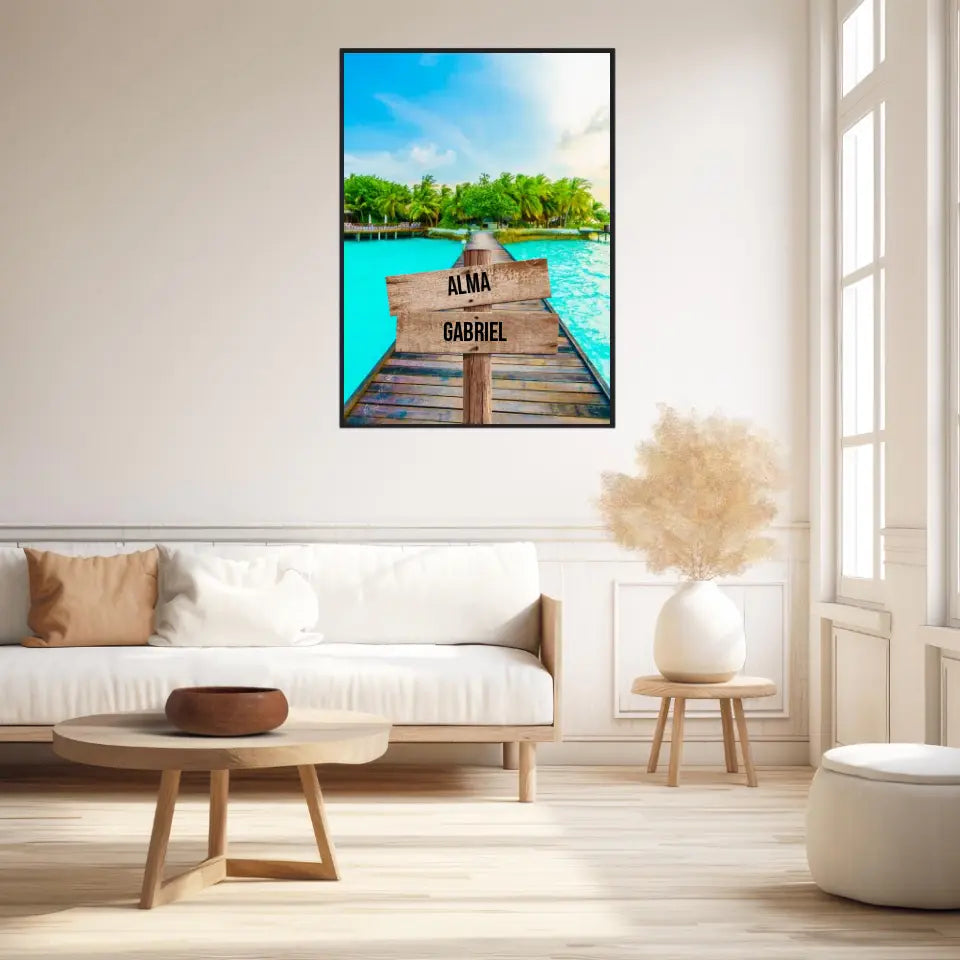 Tableau Personnalisé Prénoms Famille Maldives