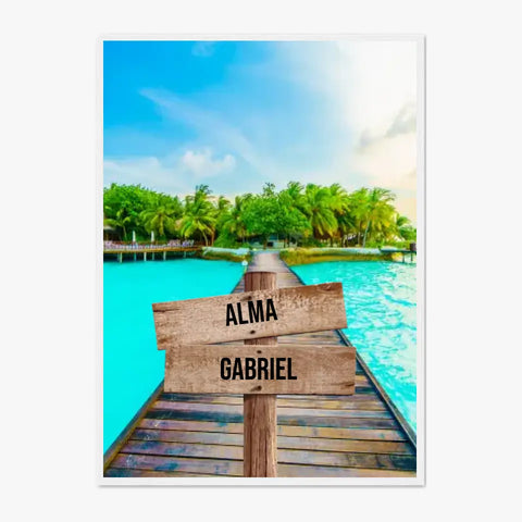 Tableau Personnalisé Prénoms Famille Maldives