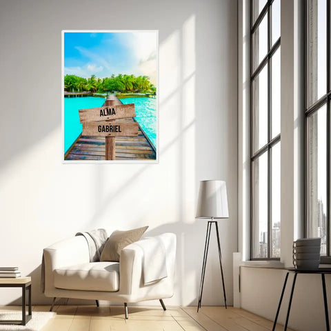 Tableau Personnalisé Prénoms Famille Maldives