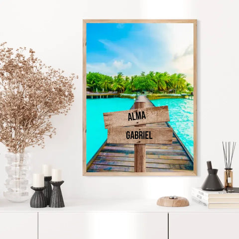 Tableau Personnalisé Prénoms Famille Maldives