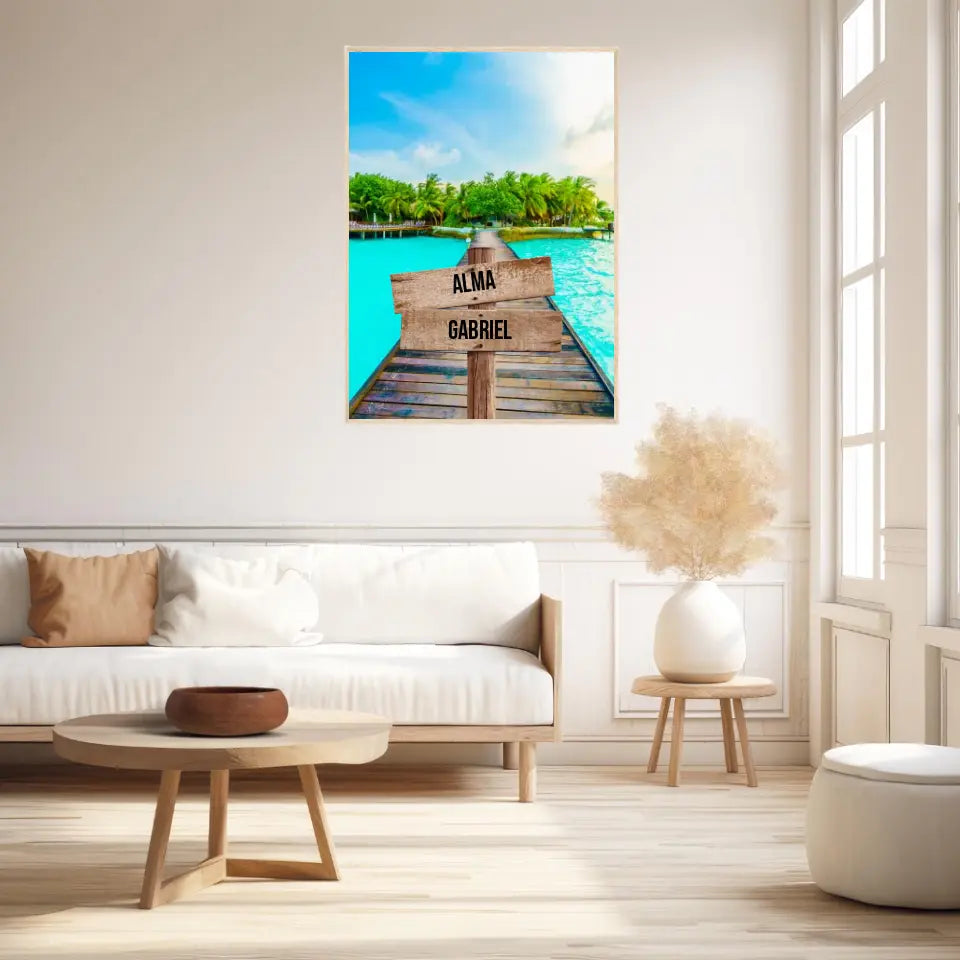 Tableau Personnalisé Prénoms Famille Maldives