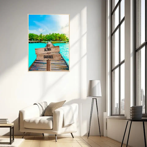 Tableau Personnalisé Prénoms Famille Maldives