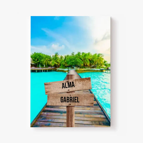 Tableau Personnalisé Prénoms Famille Maldives