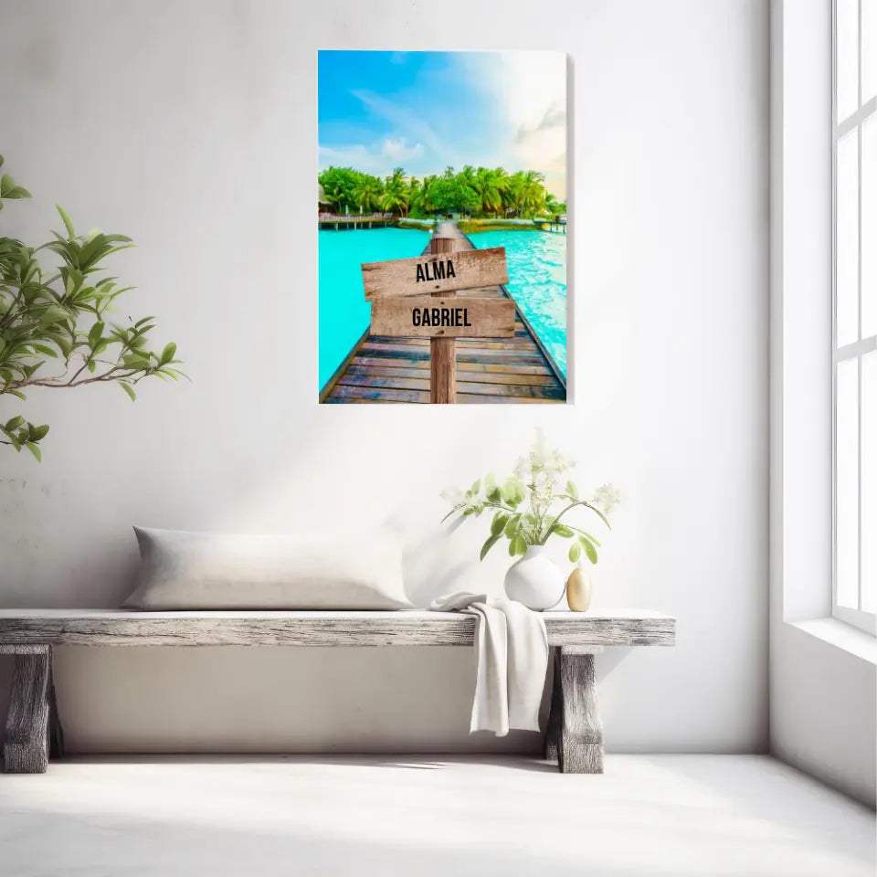 Tableau Personnalisé Prénoms Famille Maldives