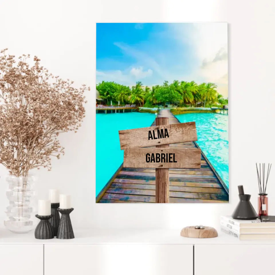 Tableau Personnalisé Prénoms Famille Maldives