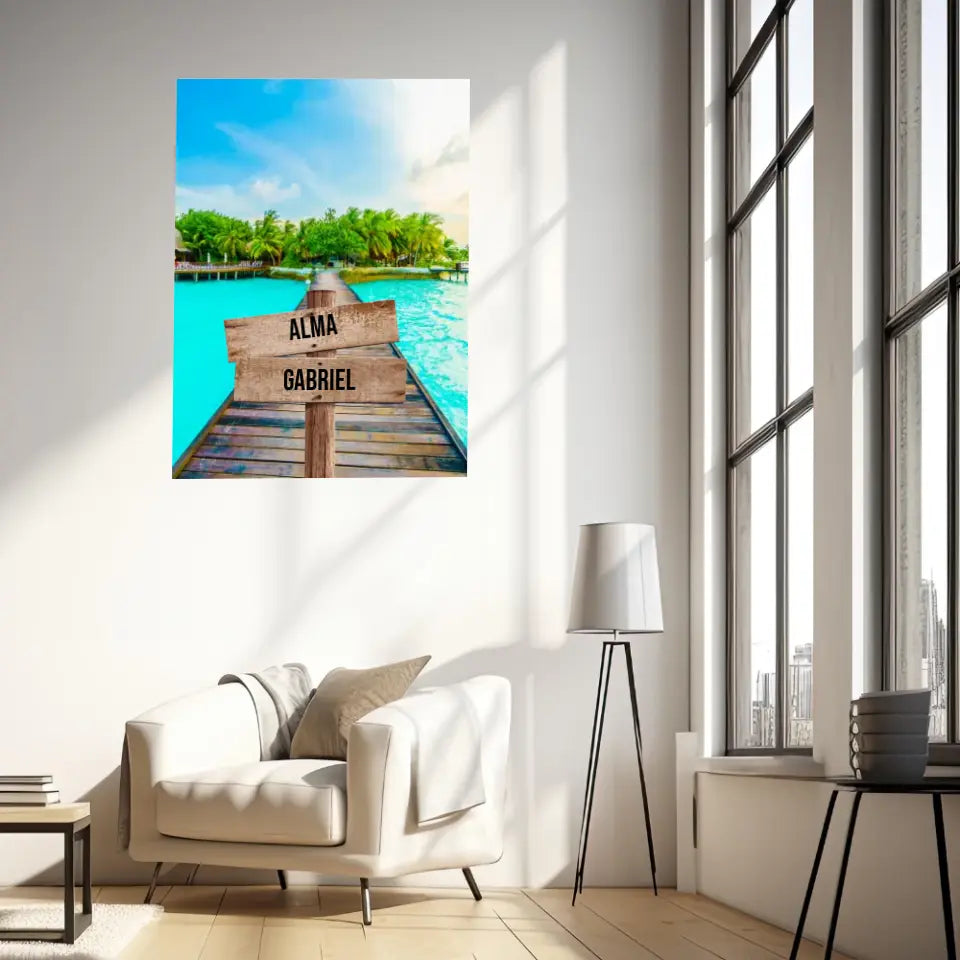 Tableau Personnalisé Prénoms Famille Maldives