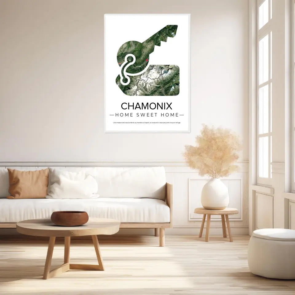 Affiche carte ville Personnalisée Clés Maison