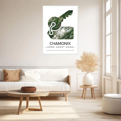 Affiche carte ville Personnalisée Clés Maison