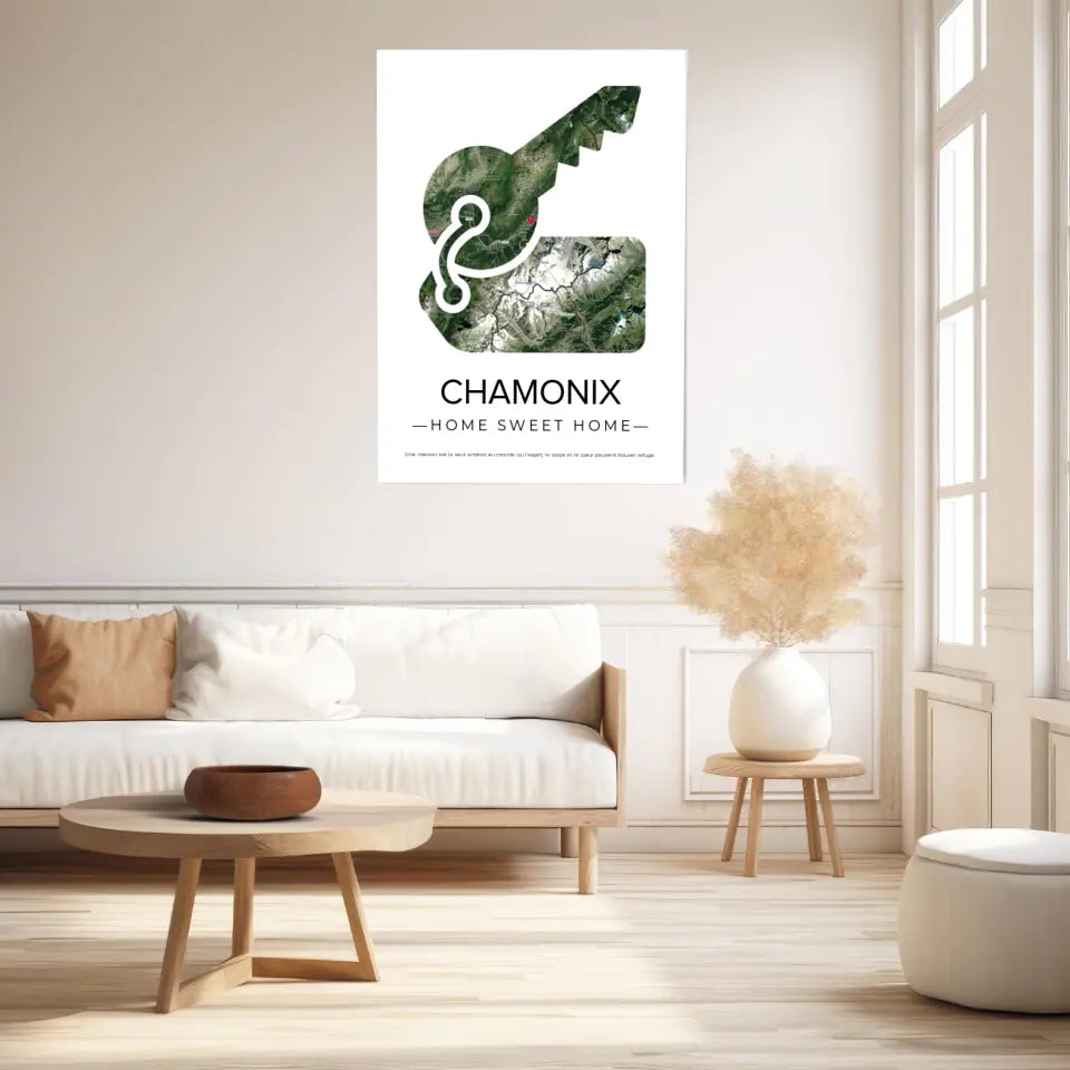 Affiche carte ville Personnalisée Clés Maison