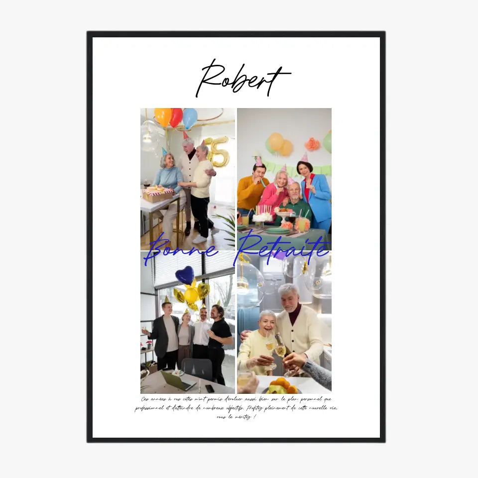 Tableau Personnalisé Photo Départ Retraite