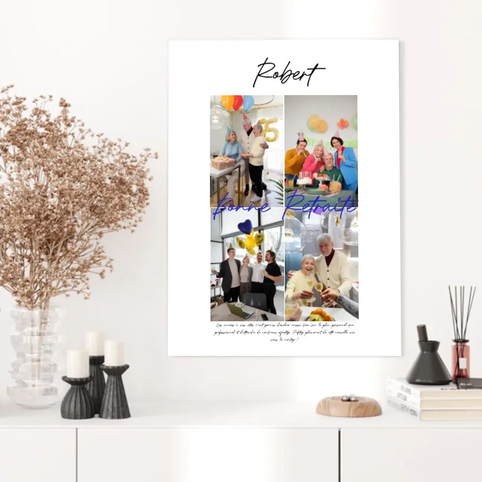 Tableau Personnalisé Photo Départ Retraite