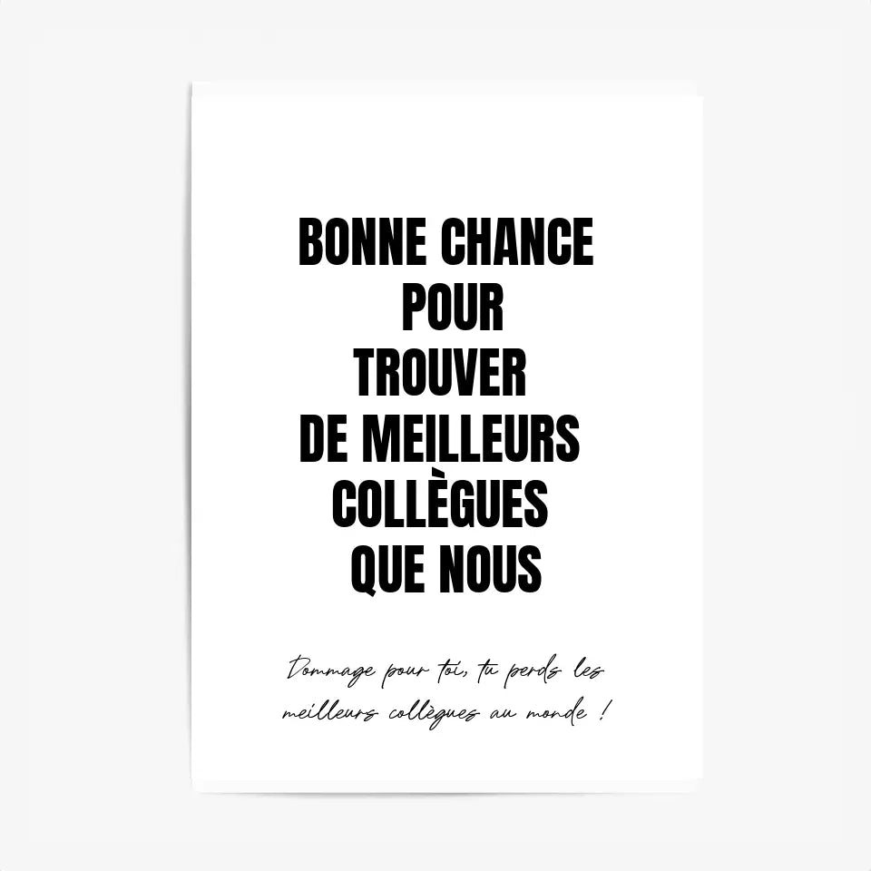 Tableau Personnalisé Pot de Départ