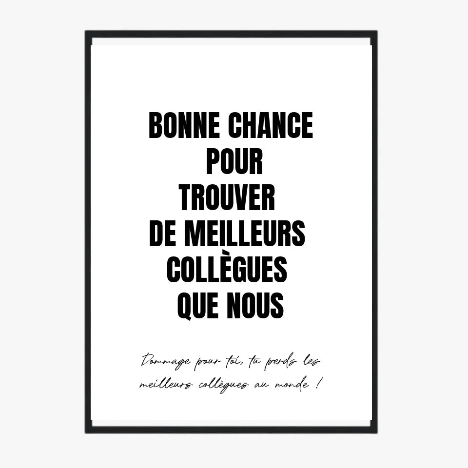 Tableau Personnalisé Pot de Départ