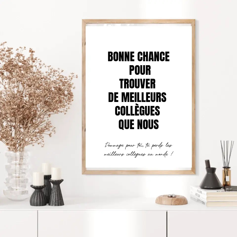 Tableau Personnalisé Pot de Départ