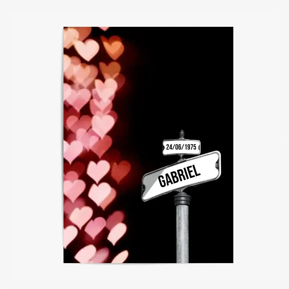 Tableau Prénom Personnalisable Famille Amour