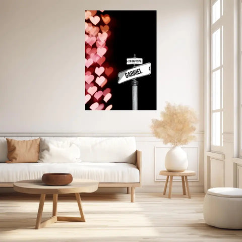 Tableau Prénom Personnalisable Famille Amour