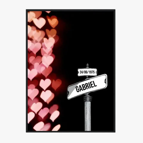 Tableau Prénom Personnalisable Famille Amour