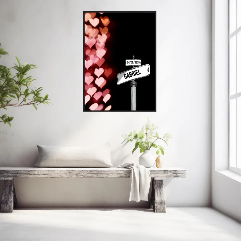 Tableau Prénom Personnalisable Famille Amour