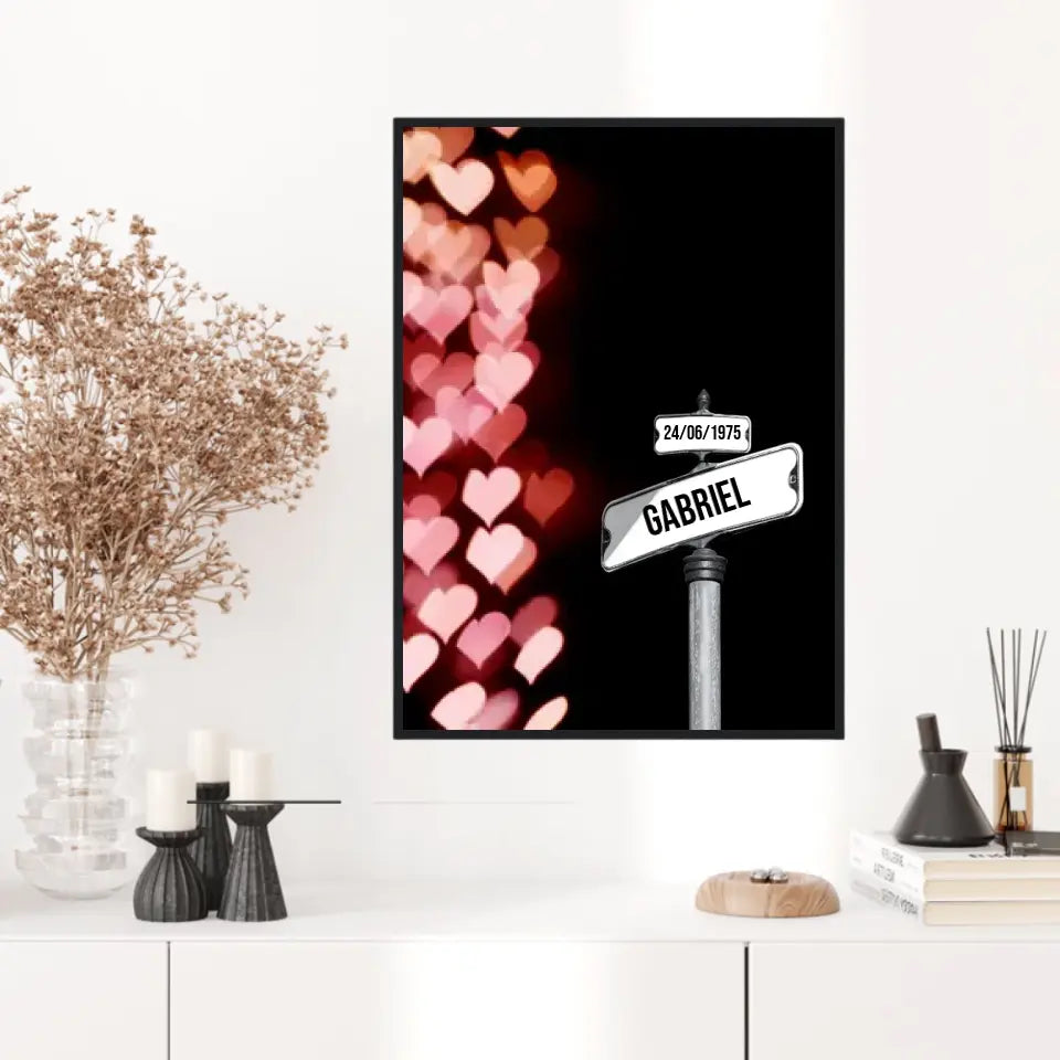 Tableau Prénom Personnalisable Famille Amour