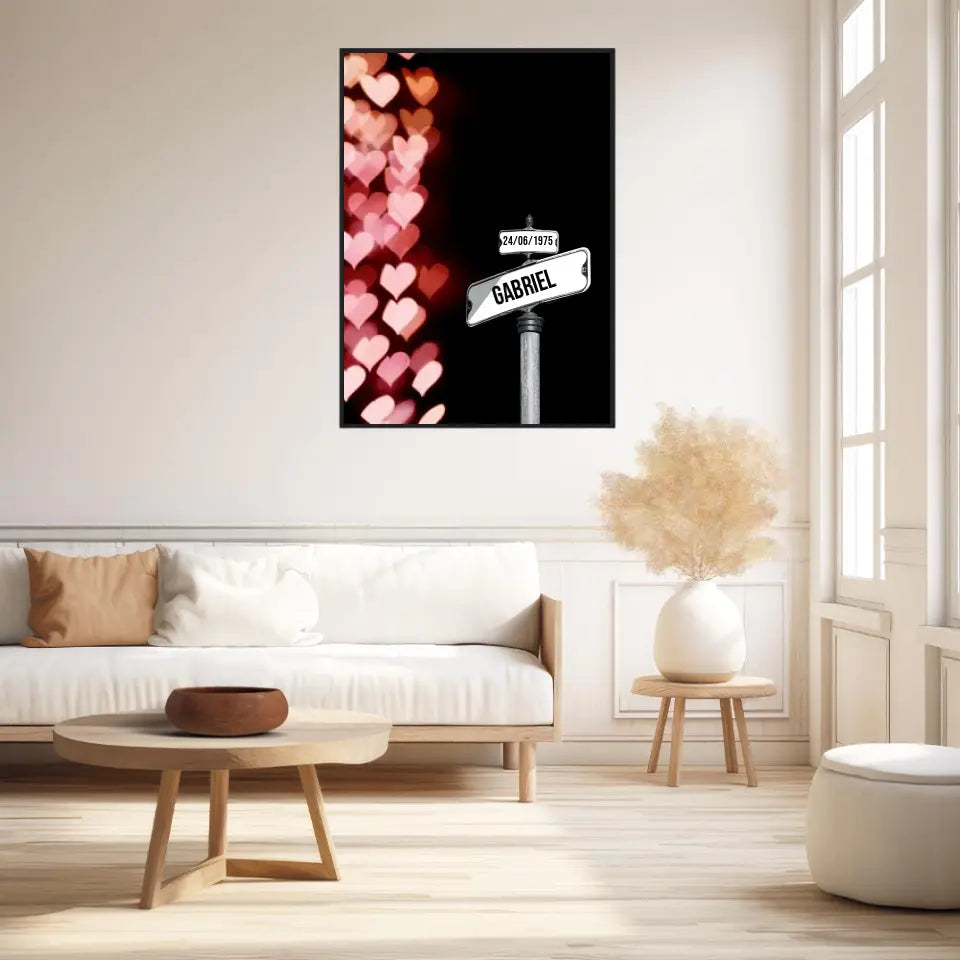 Tableau Prénom Personnalisable Famille Amour