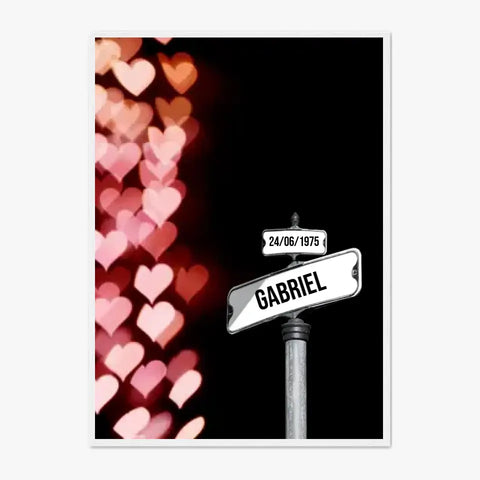 Tableau Prénom Personnalisable Famille Amour