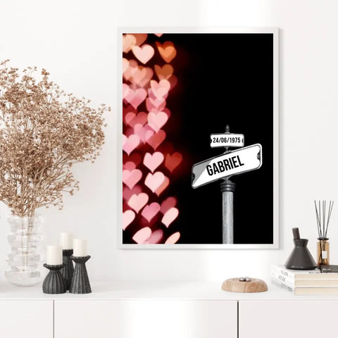 Tableau Prénom Personnalisable Famille Amour