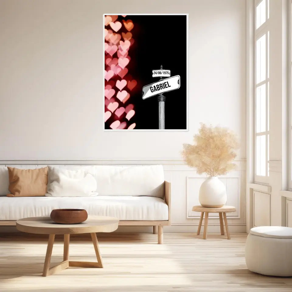 Tableau Prénom Personnalisable Famille Amour