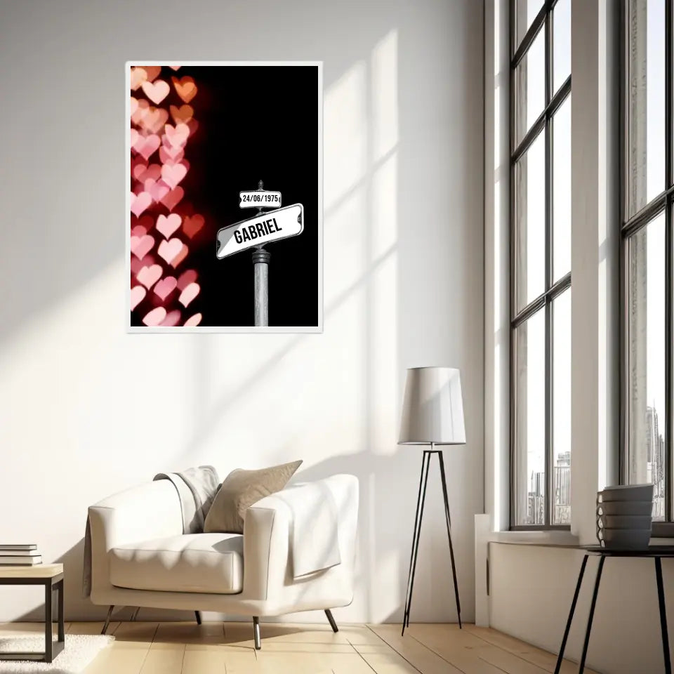 Tableau Prénom Personnalisable Famille Amour