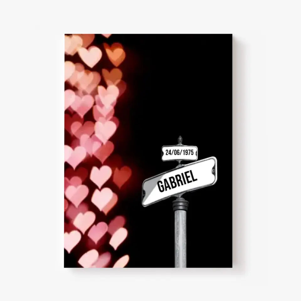 Tableau Prénom Personnalisable Famille Amour