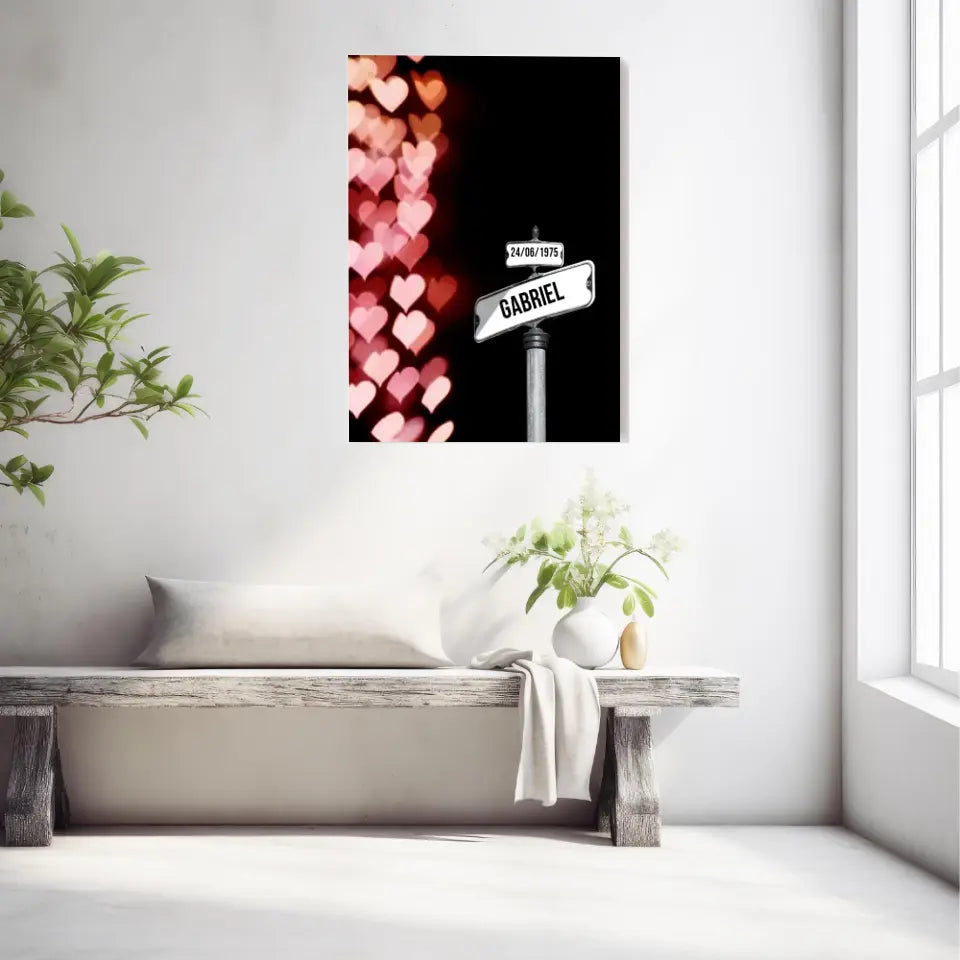 Tableau Prénom Personnalisable Famille Amour