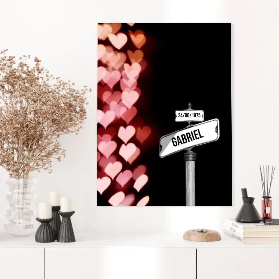 Tableau Prénom Personnalisable Famille Amour