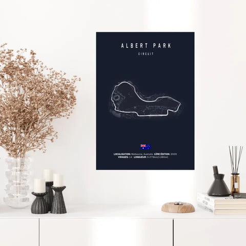 Affiche ou Tableau du Circuit de Formule 1 Albert Park à Melbourne